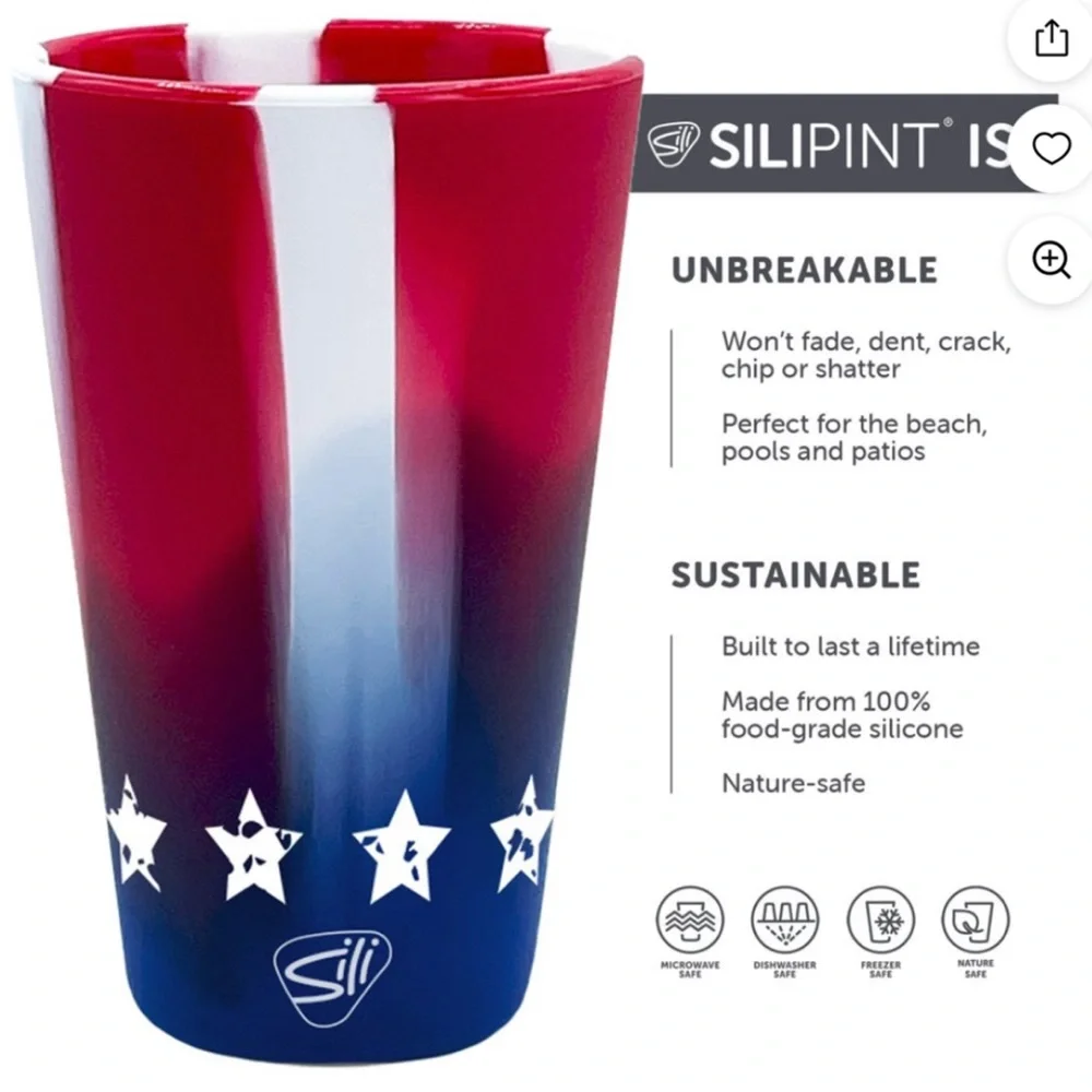 Wincraft Fanatics Silipint 16oz silicone pint glass set of 18 counts-brand new